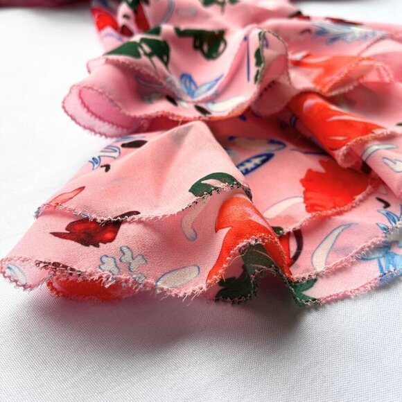 C/MEO COLLECTIVE THE MUPPET RUFFLE BLOUSE IN FLORAL PINK - S - Picture 9 of 9